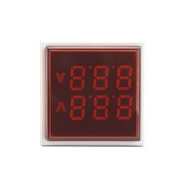 Shopcorp -Digital Led Display Indicator Voltmeter and Ammeter, Multimeter Voltage AC50-500V and Current Meter 0-100A, Gauge Meter Tester Volt Amp Monitor-AD101-22VAMS Model, Square Panel Red (1 Pack)