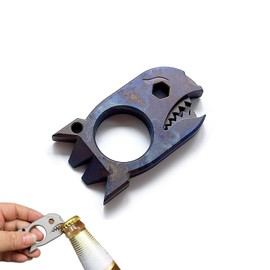 LULAOLIU EDC Pry Bar with Bottle Opener Wrench Titanium Prybar Multi Tool Shark Pocket Crowbar - Your Versatile Companion for Everyday Carry and Camping Accessories (Blueing)