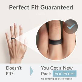 ThunderFit Silicone Ring Wedding Bands for Women, Promise Rings with Elegant Wavy Grooves, 6mm Wide, 2mm Thick, Breathable, Women's Rubber Engagement Rings, Variety Multipack 1-4-8