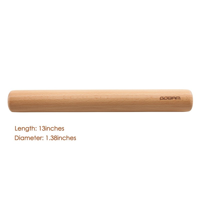 GOBAM Wood Rolling Pin, Medium - Dough Roller for Pasta,