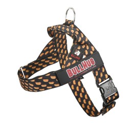 BULLHUG Harness – Made for Larger Chested Dogs Like English Bulldogs, French Bulldogs, Pugs & More. Stops Dogs from Pulling & Choking on Walks (Hot Doggy, Large)