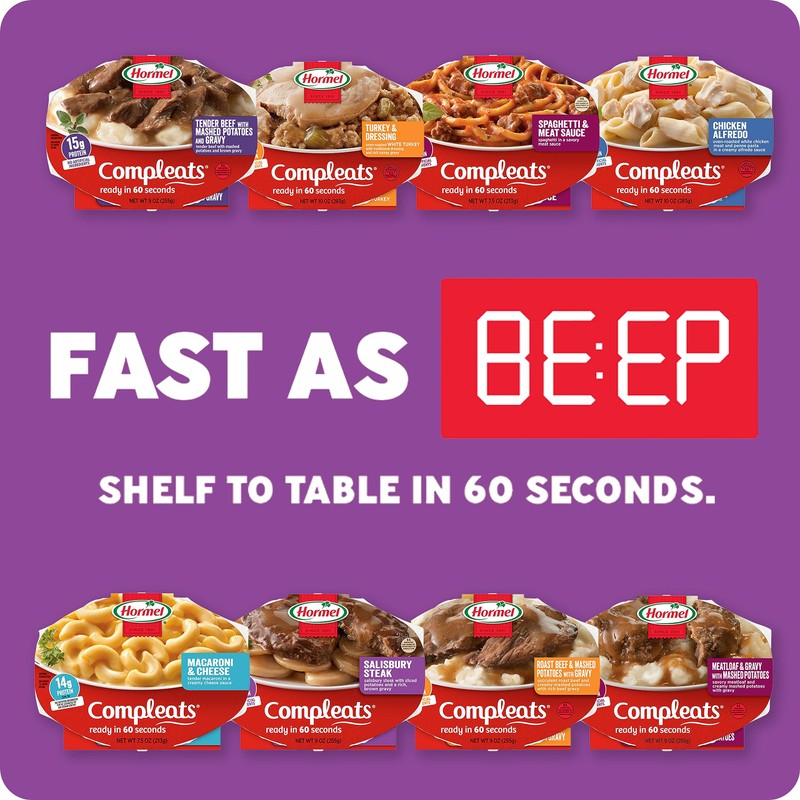HORMEL COMPLEATS Salisbury Steak Microwave Tray, 9 oz. (6 Pack)