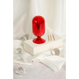 MILAVERA Glass Cloche - Decorative Match Holder with Striker. Holds Decorative Long Matches for Candles. Perfect Christmas Decor Decorations. Includes Attached Match Striker. (Viva Magenta)