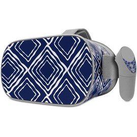 Decal Style Skin Wrap Compatible with Oculus Go Headset - Wavey Navy Blue (Oculus NOT Included)