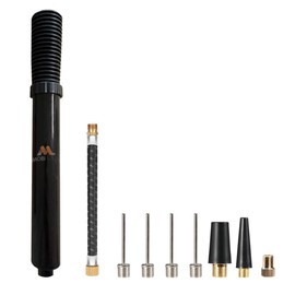 Double Action Pump for Quick and Easy Ball Inflation - Includes 1 Hose, 4 Pump Needles, 1 Presta Valve, and 2 Adapters - by Mobi Lock