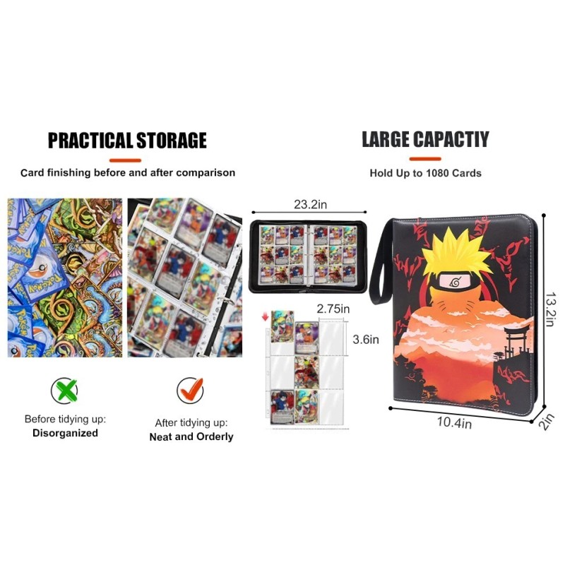 Anime Card Binder for Trading Cards,480 Cards One Piece TCG