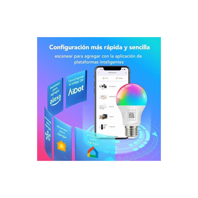 Orein Matter Focos Inteligentes Compatible con Alexaapple Homegoogle Home