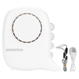 Electric Fan Hanging Neck Portable Small Electric Fan with 3‑Gear Wind Speed USB ChargingWhite