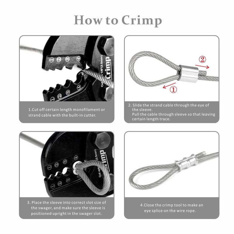 iCrimp Swaging Tool, Wire Rope Crimping Tools for Aluminum Copper