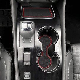 Auovo Anti dust Mats Coasters Compatible with Nissan Rogue Accessories 2021 2022 2023 2024 2025 Cup Holder Insert Liners Center Console Interior Door Pockets Mats 17pcs (Red)