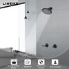 LIWEIKE 2 Handle Shower Faucet Set, Matte Black Two Handles