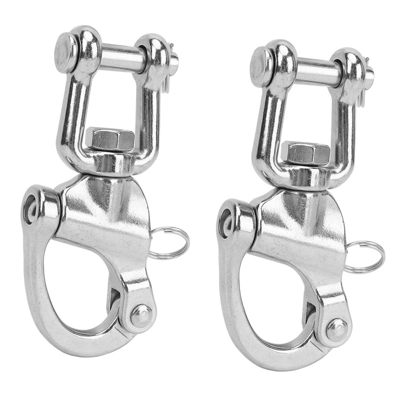 2PCS Snap Shackle 316 Stainless Steel Quick Release High Strength