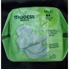 Modess Basics Maxi with Wings Long Super Pads Unscented Sanitary Napkins