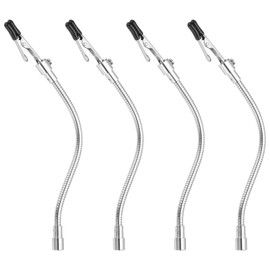 PATIKIL 4Pack Helping Hands Soldering Clamp, 8.3inch Magnetic Gooseneck Metal Arms with Alligator Clips for Electronics Repair Painting Jewelry DIY, Silver/Black