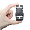 LUORNG No Sewing Required Buckle 6PCS 25mm Multi-Size Black Plastic