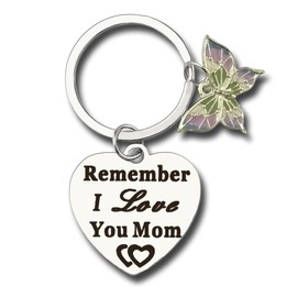 Birthday Gifts for Mom Mother Keychain Gifts for Moms Mother Mama Gifts from Daughter Son Mommy Remember I Love You Mom Keychain Engraved Keepsake with Butterfly Charm