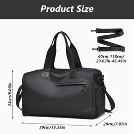 Flintronic Sports Gym Bag, Sports Duffle Bag with Shoes Compartmentand and Wet Pocket, Gym Bag for Men and Women, Waterproof Hand Luggage Bag, for Weekender Sports, Gym, Travel