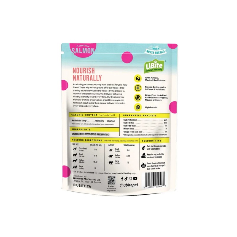 UBite Salmon Freeze-Dried Treats for Dogs & Cats 16 oz