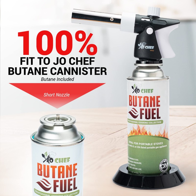 Jo Chef Pro Butane Torch Lighter, Cooking Torch - Refillable