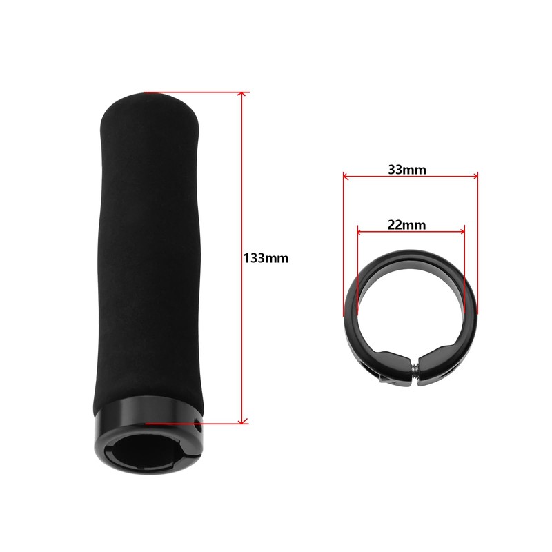 EMSea 1 Pair Foam Handlebar Grips Single Lock Bicycle Handlebar