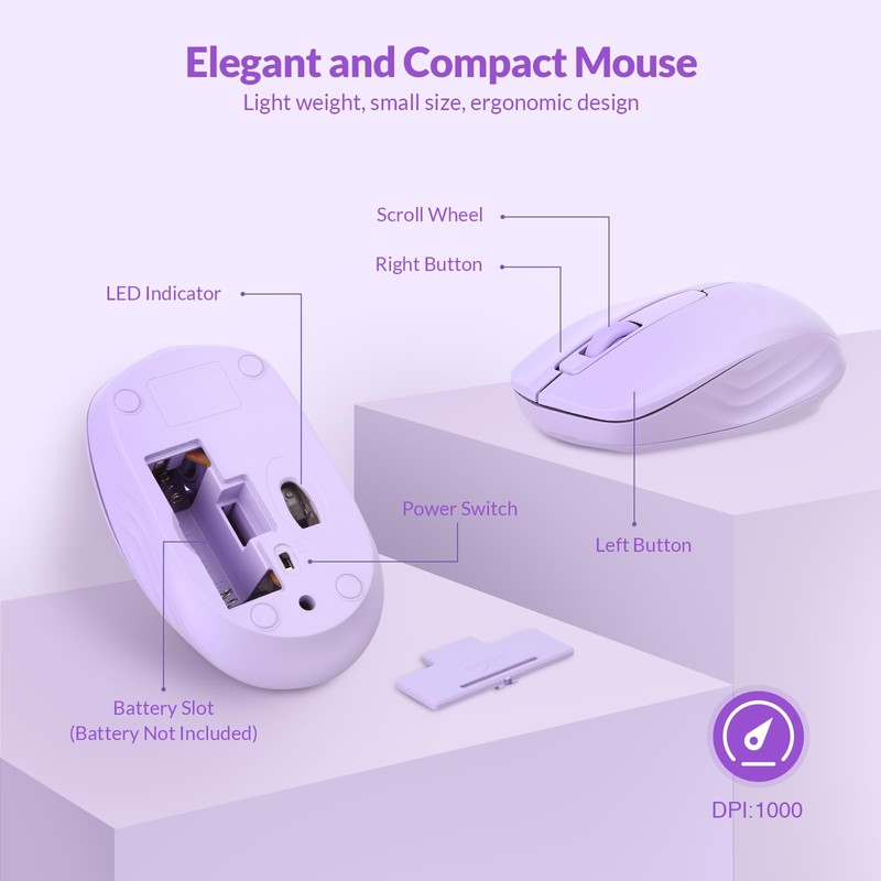 Wireless Keyboard and Mouse Combo - Rii Standard Office PC