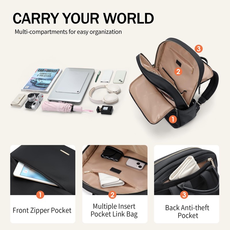 GOLF SUPAGS Women's Casual Daypack for Work Travel College Backpack