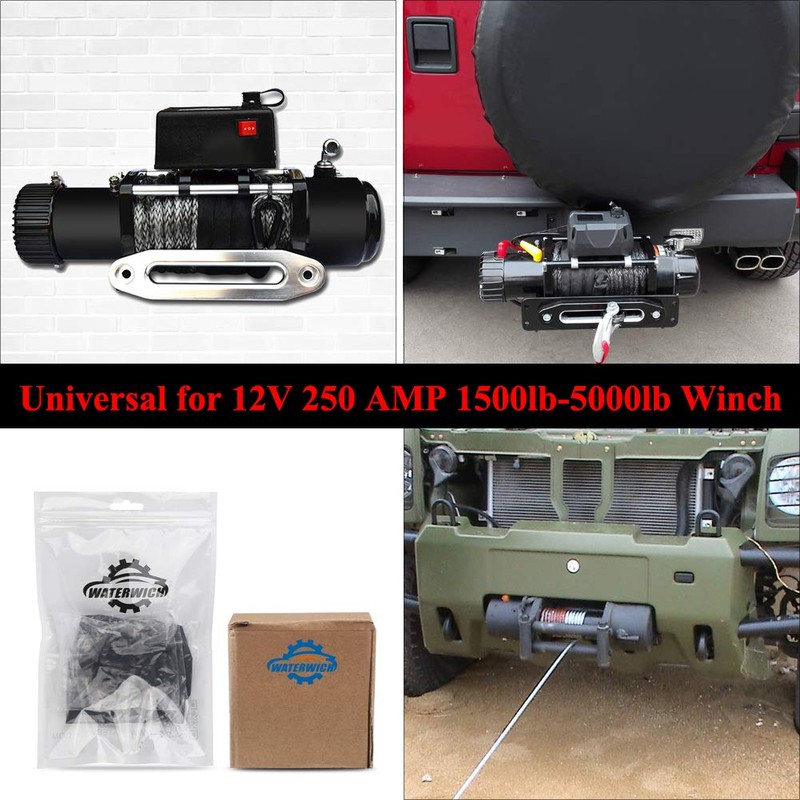 WATERWICH 12V 250A Winch Solenoid Relay Contactor with 6 Protecting