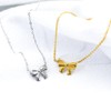 Yifnny Bow Necklace, Women's Gold Small Bow Cubic Zirconia Sparkling