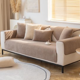 Soft Velvet Sofa Covers 1-4 Seater Sofa Covers with Non-Slip Backing, Ideal for Throw and Protector for Sofas, Also Suitable for Corner Sofa, and Suitable as Sofa Protector for Households with Dogs