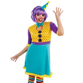 Fun Shack Clown Costume for Women, Colorful Clown Outfit, Fun Clown Attire for Parties and Events, Dress Up, Medium