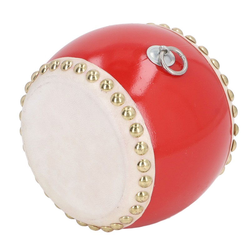 Kids Chinese Drum Plastic Sheepskin Maple Wood Red Color Children