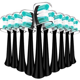 Cabezales de repuesto para cepillo de dientes compatibles con AquaSonic Black Series Vibe Series, diseño de forma curvada plantado con cerdas de nailon (negro)
