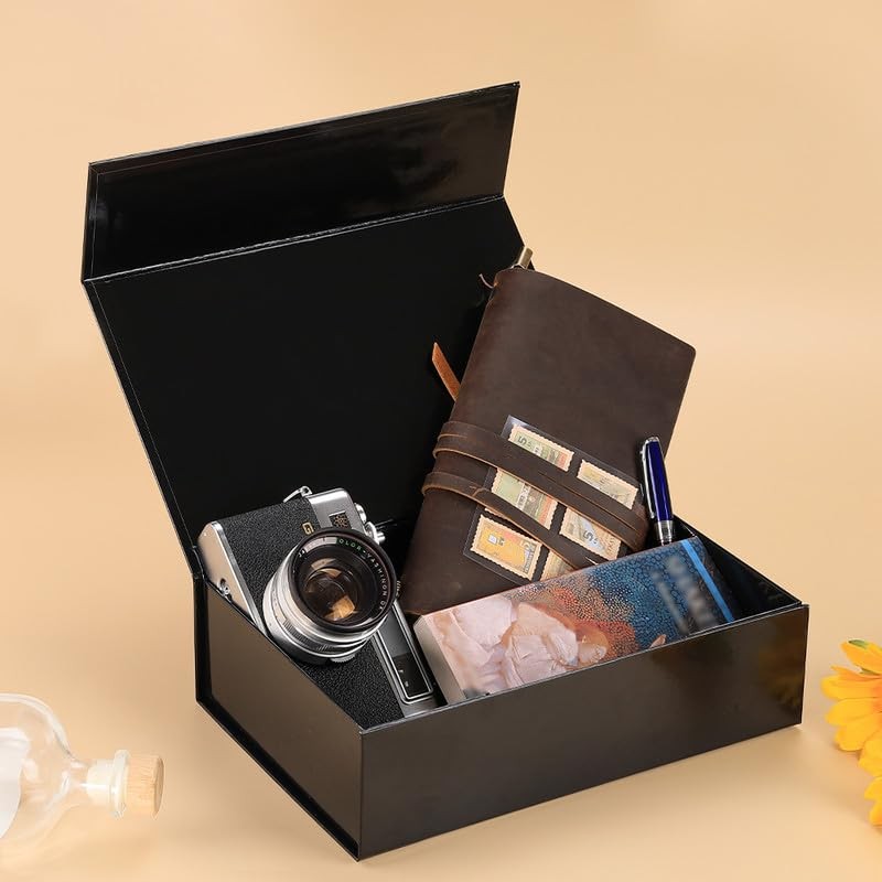 RayofSun Black Gift Boxes with Magnetic Lids for Presents Large