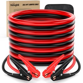Nilight Jumper Cables for Car Battery 2 Gauge 25 FT Booster Cable Heavy Duty 800 A CCA with Carrying Bag Jump Start Emergency Kit Pickup Truck RV Vans SUV