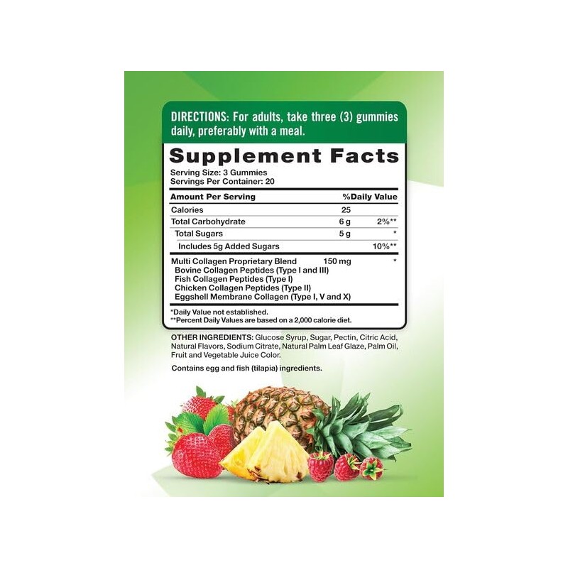 HOUTOUNS Fits Nature's Truth Multi Collagen Gummies | Type I,