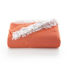 GAMUSI Multi-purpose Bedspread for 90/105 cm Bed and Sofa. Plaid Foulard Bedspread Sofa Cover 2 Seater Soft and Breathable Cotton Honeycomb – 180 x 280 cm, Tile