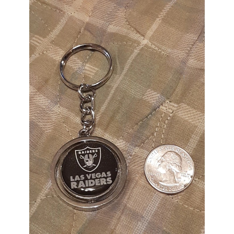 Team Sports America LAS VEGAS RAIDERS METAL SPINNER Keychain Key