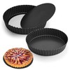 Aramanara 2 Pack Quiche Pan, Non-Stick Tart Pan, Carbon Steel