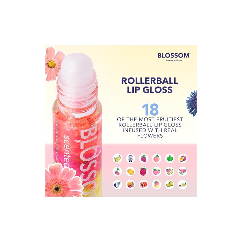 Blossom Roll-On LIP GLOSS Set de 3-0.3oz/8.9ml/each