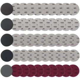 Schleifscheiben Pad, 50 Stück Schleifpapier Klett 75mm, 800/1000/1200/1500/2000/Sortiert Grits Nasse Trockene Schleifscheiben für Auto Metall Holz