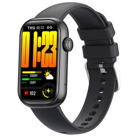 ZPIMY 1.47” AMOLED Smart Watch for Women (Make/Answer Call), 5ATM Waterproof Mens Smartwatch, Fitness Tracker Smartwatch for Android iPhones, Digital Watches Step Counter, 2 Straps (Black)