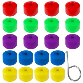 Jiehaojia Pack of 20 Wheel Bolt Caps, 17 mm Wheel Nut Caps, Universal Wheel Bolt Caps, Car Wheel Bolt Cover with Removal Tool Set for Cars (Red, Yellow, Green, Blue, Purple)