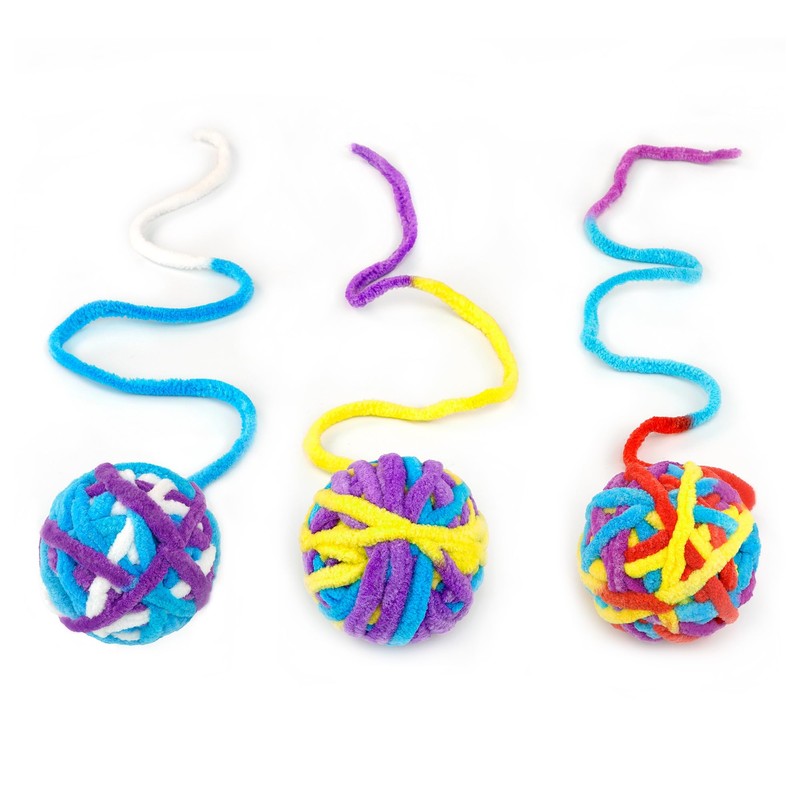 CHIWAVA 6 Pack 20" Woolen Yarn Cat Toys Ball with