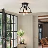 AngelcityCC Farmhouse Semi Flush Mount Ceiling Light Fixture Black Industrial