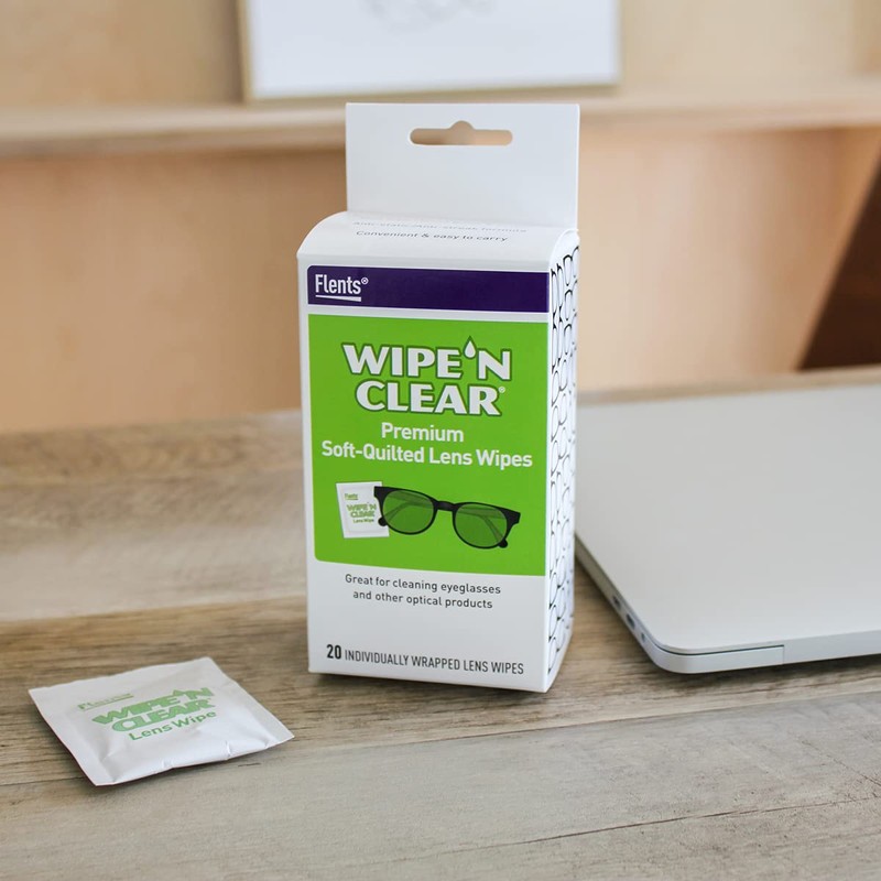 Flents Wipe 'N Clear Pre-Moistened Lens Wipes Assorted 20 Count,