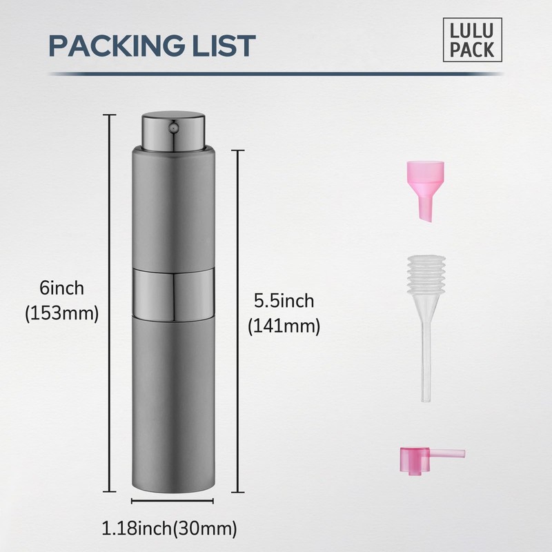 Lulupack Perfume Atomizer Refillable Travel Bottle: Cologne Portable Sprayer for