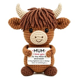 Gifts for Mum, Handmade Crochet Highland Cow, Mum Gifts from Daughter Son, Birthday Gifts for Mummy, I Love You Gift for Mother's Day, Ideal Cute Cows Lover Gift