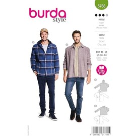 Burda Style Sewing Pattern Men's Jacket Lined Sizes 48-58