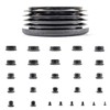 30mm Plastic End Caps, Black Round Tube Inserts, Pack of