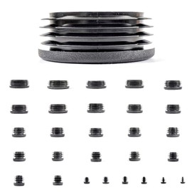 30mm Plastic End Caps, Black Round Tube Inserts, Pack of 4 (See Second Image for Ordering Guide) - Made in Germany